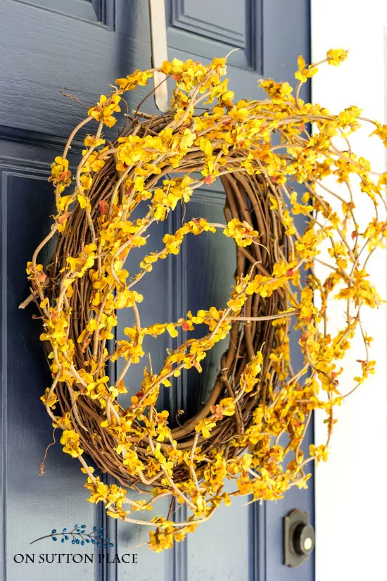 Golden yellow DIY fall wreath
