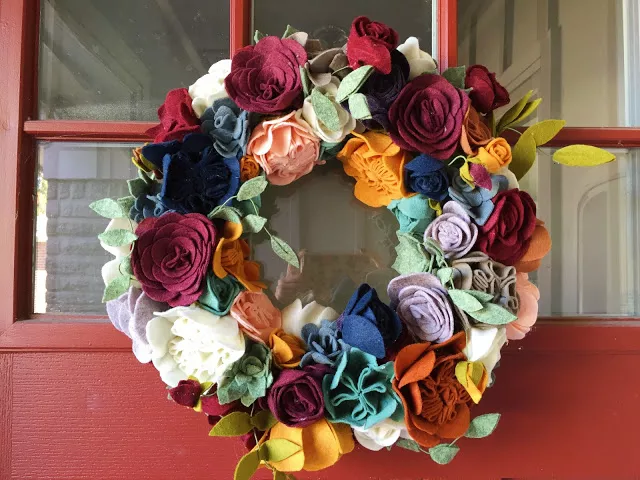 DIY Fall Wreath with Felt Flowers