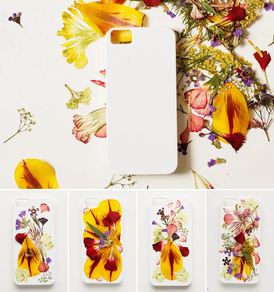 DIY Phone case with pressed flowers