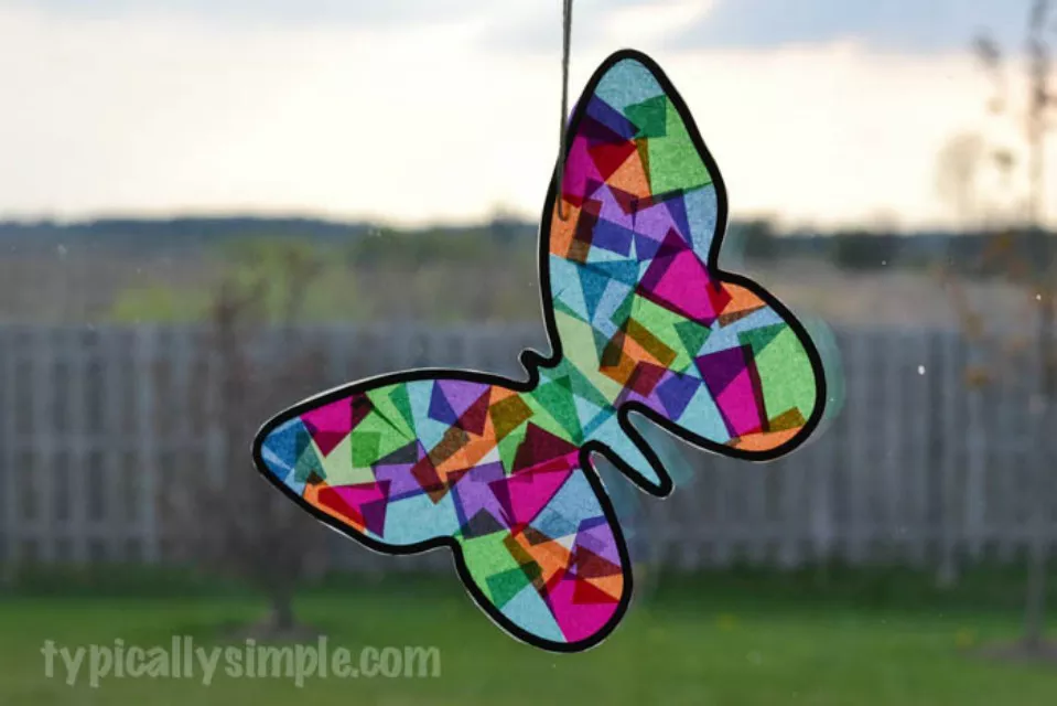 stained glass butterfly craft