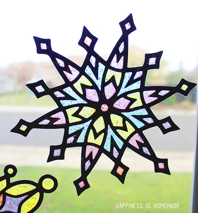 stained glass look paper snowflake