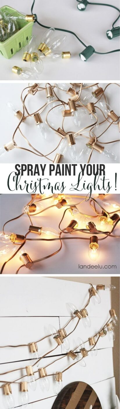  String Light DIY ideas for Cool Home Decor | Spray Painted Christmas Lights are Fun for Teens Room, Dorm, Apartment or Home | http://diyprojectsforteens.com/diy-string-light-ideas/