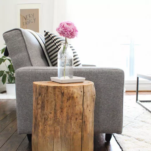 DIY Ombre Stump Side Table