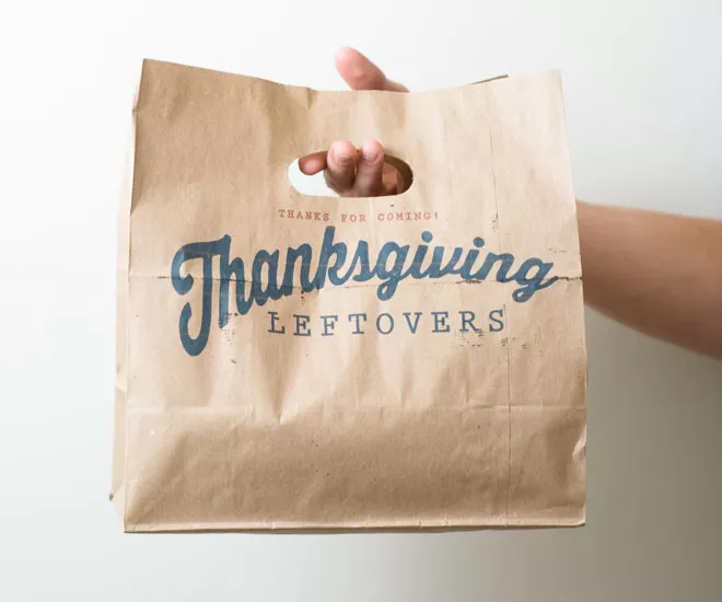 DIY Thanksgiving Leftovers Take Home Bag