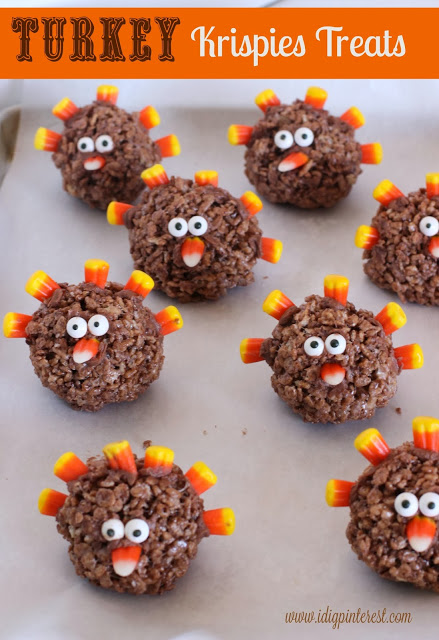 turkey krispies treats | 25+ Thanksgiving treats