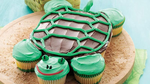 turtle-birthday-cake-cupcakes-easy