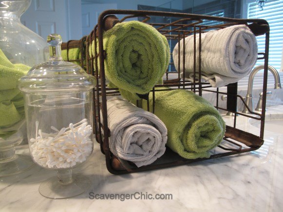 Towel Storage From Milk Crate