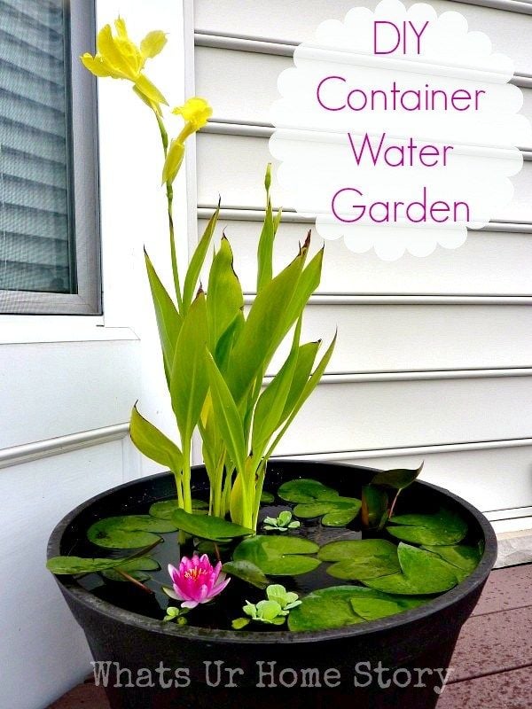 40+ Creative DIY Water Features For Your Garden --> How To Set Up Mini Water Gardens On Your Deck