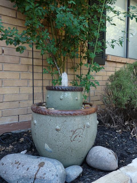 40+ Creative DIY Water Features For Your Garden --> DIY Flower Pot Fountain