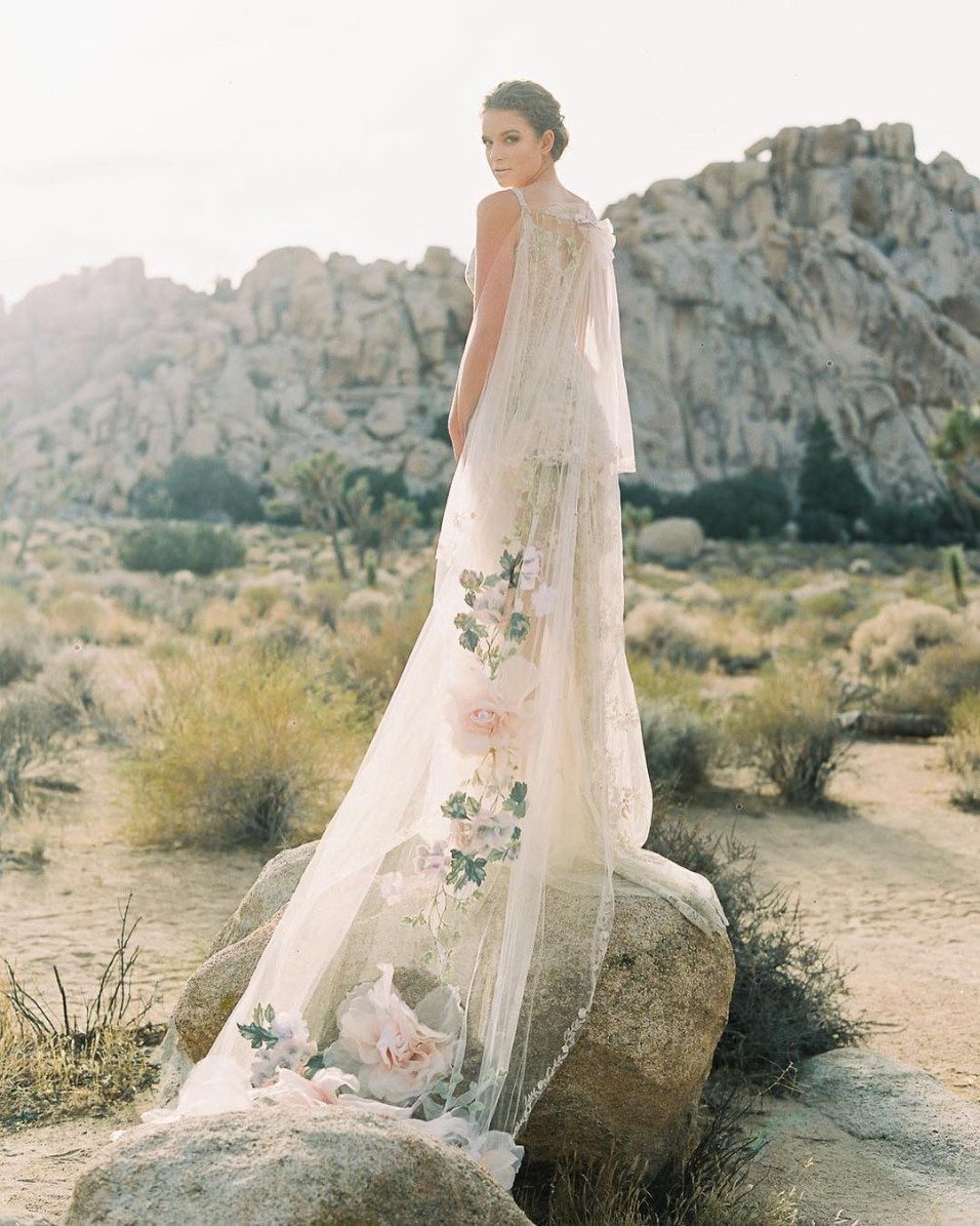 elegant bridal cape with intricate graphic design