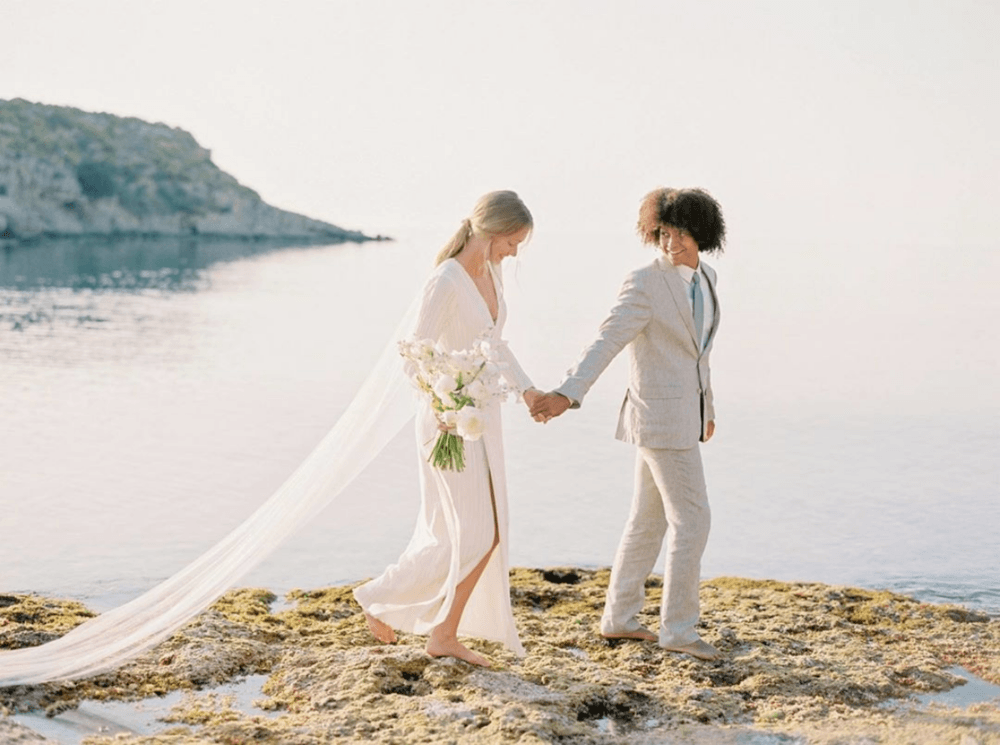 coastal wedging bridal cape with long sleeve wedding dress