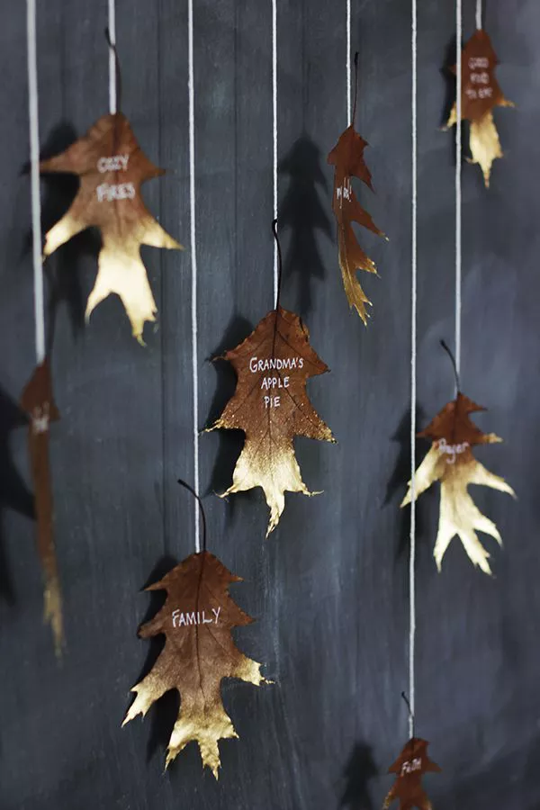 diy falling leaves display