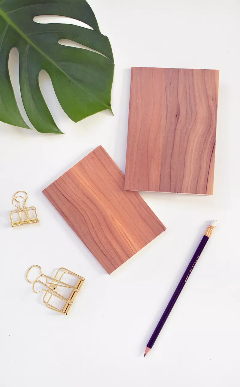 light wood covered notebook