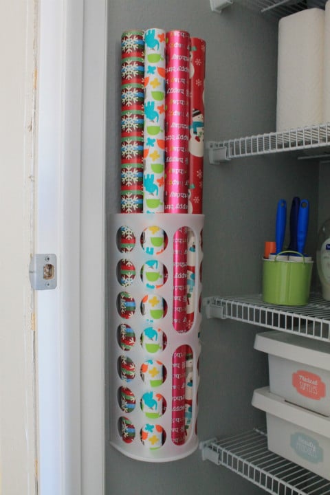 wrapping paper storage | 25+ Organization ideas for the home
