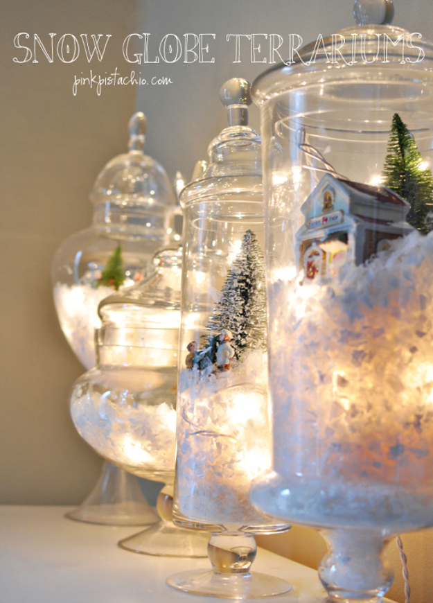  String Light DIY ideas for Cool Home Decor | Snow Globe Christmas Lights are Fun for Teens Room, Dorm, Apartment or Home | http://diyprojectsforteens.com/diy-string-light-ideas/