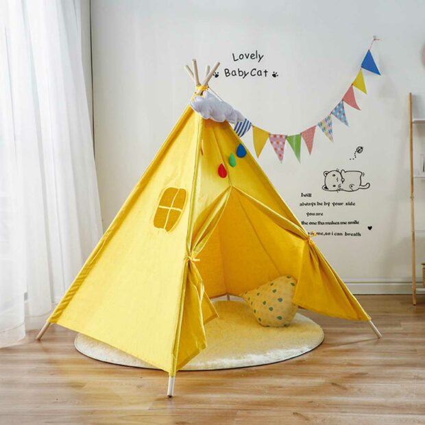 Help Your Kid Become More Creative: Build A Tent For Him! - tent, poles, kids, fabric, creative, build