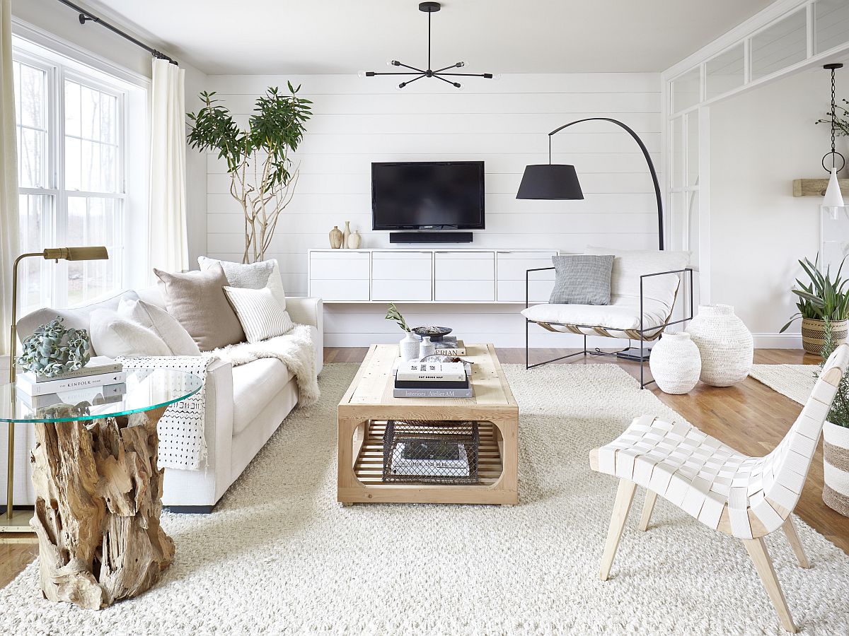 modern white condo living room