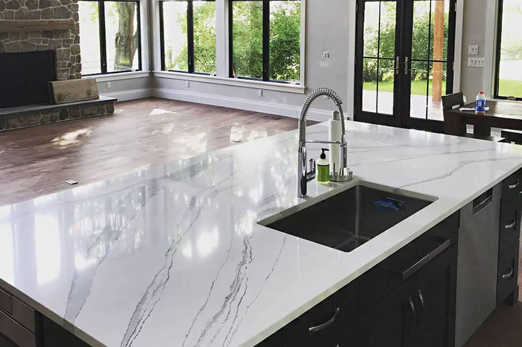 White Quartz With Black Veins Countertop Design Ideas 5774