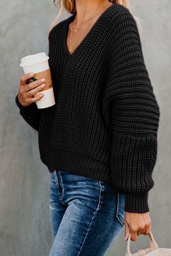 How to style the black knit sweater - 5 outfits for all occasions