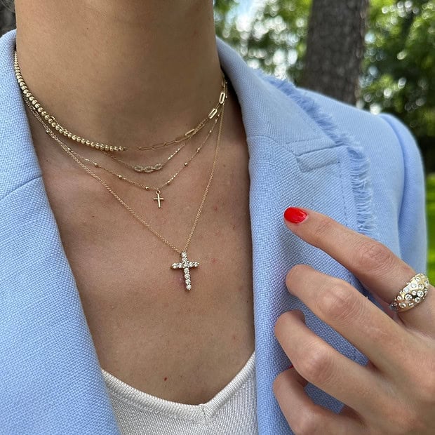 Why Every Woman Needs a Diamond Cross: The Year-Round Essential Piece - versatile accessories for women, timeless jewelry pieces, layering jewelry trends, fall fashion jewelry, diamond cross jewelry